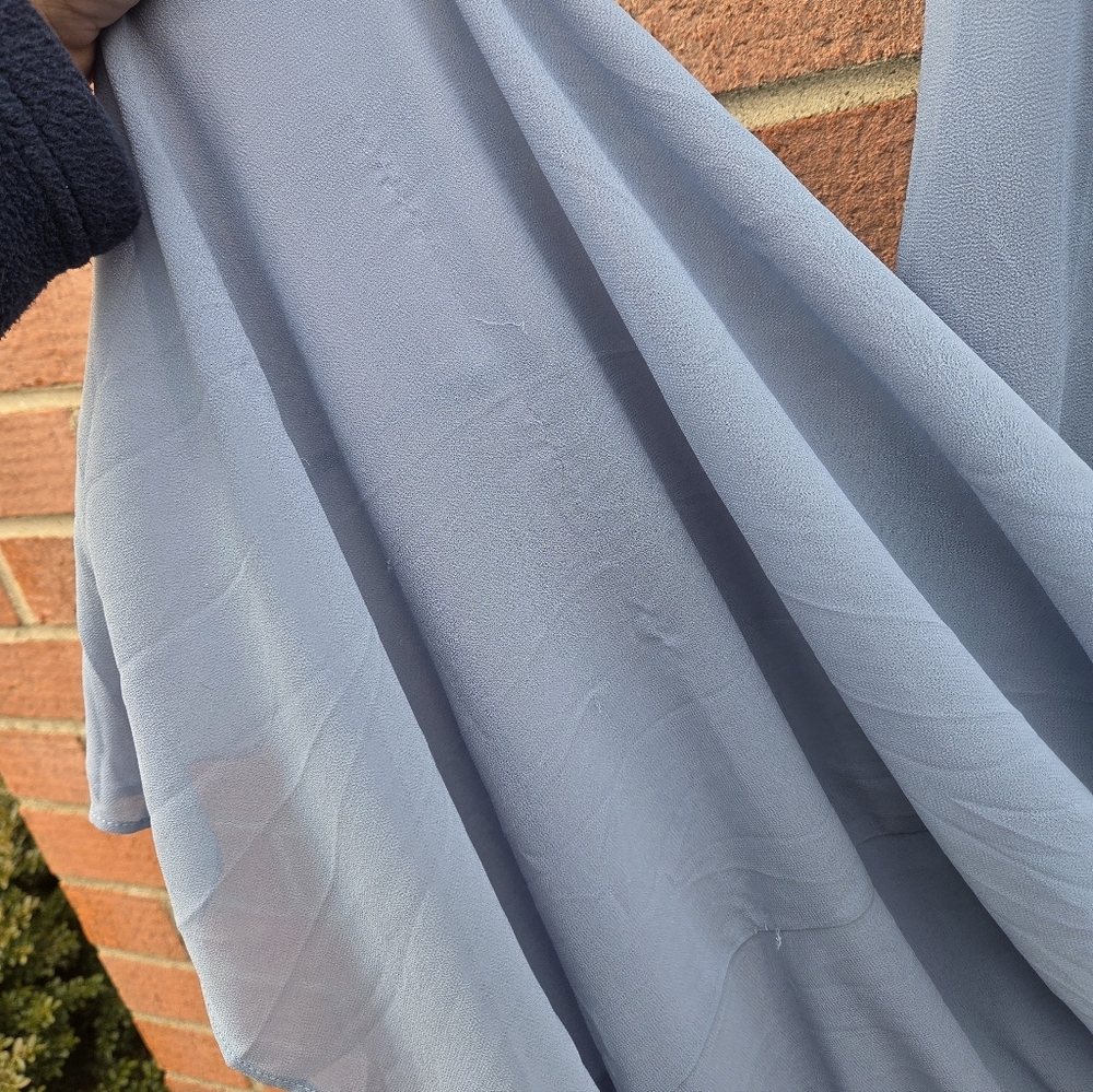 Lulus I'm All Yours Slate Blue Ruffled Maxi Dress Medium - Picture 4 of 5